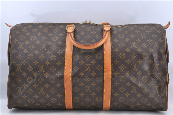 Authentic Louis Vuitton Monogram Keepall 55 Boston Bag M41424 LV H8415