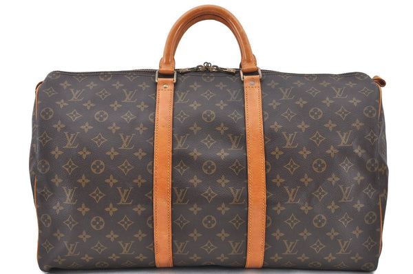 Authentic LOUIS VUITTON Monogram Keepall 50 Boston Bag M41426 LV H8465