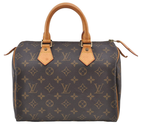 Authentic Louis Vuitton Monogram Speedy 25 Boston Hand Bag M41528 LV H8479