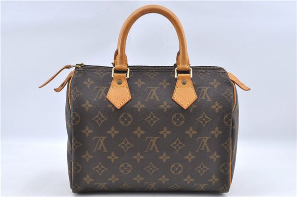 Authentic Louis Vuitton Monogram Speedy 25 Boston Hand Bag M41528 LV H8479