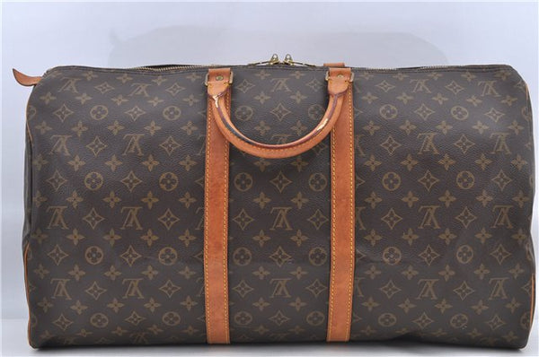 Authentic Louis Vuitton Monogram Keepall 55 Boston Bag M41424 LV H8494