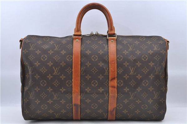 Auth Louis Vuitton Monogram Keepall Bandouliere 45 Boston Bag M41418 LV H8500