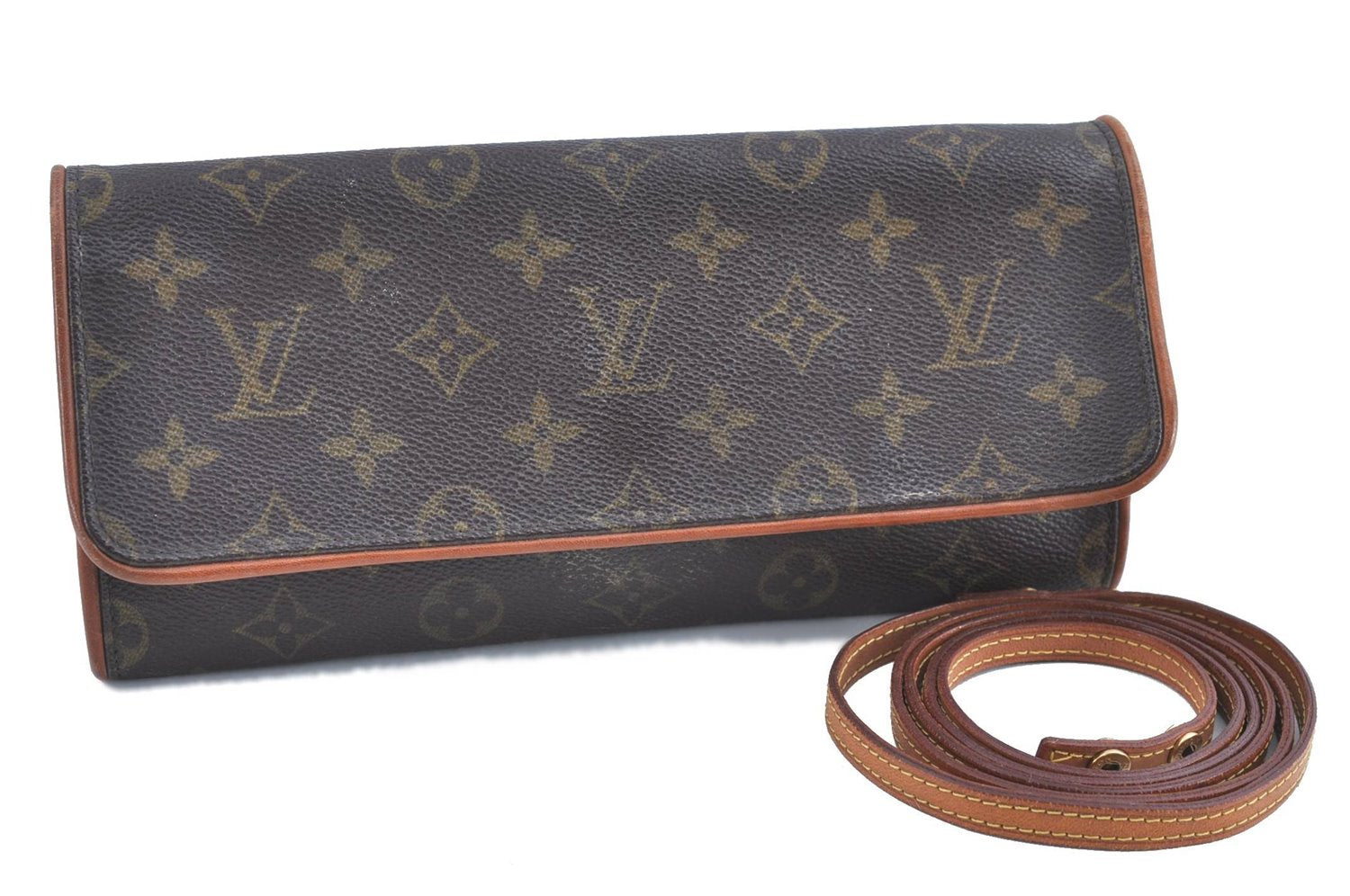 Authentic Louis Vuitton Monogram Pochette Twin GM Shoulder Bag M51852 LV H8506