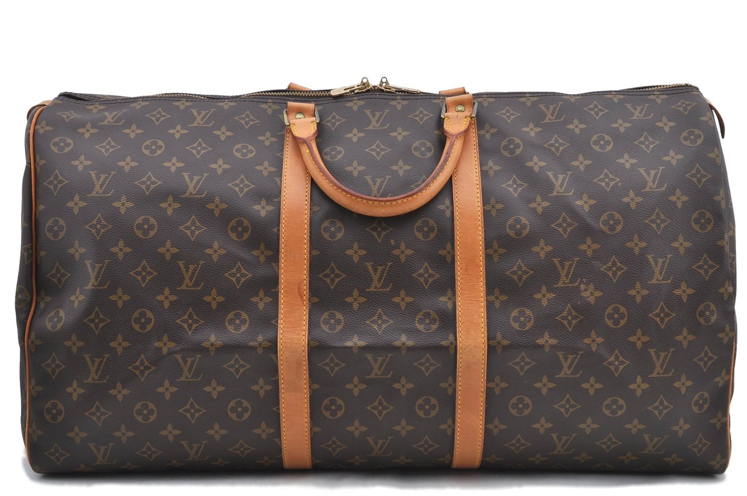 Authentic Louis Vuitton Monogram Keepall 60 Boston Bag M41422 LV H8520