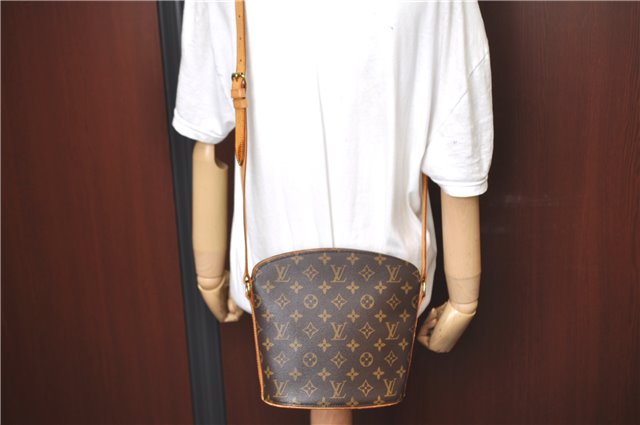 Authentic Louis Vuitton Monogram Drouot Shoulder Cross Body Bag M51290 LV H8535
