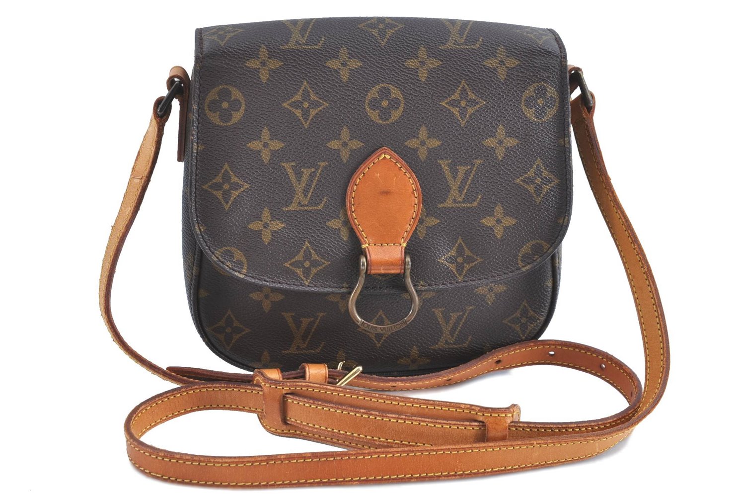 Auth Louis Vuitton Monogram Saint Cloud MM Shoulder Cross Bag M51243 LV H8541