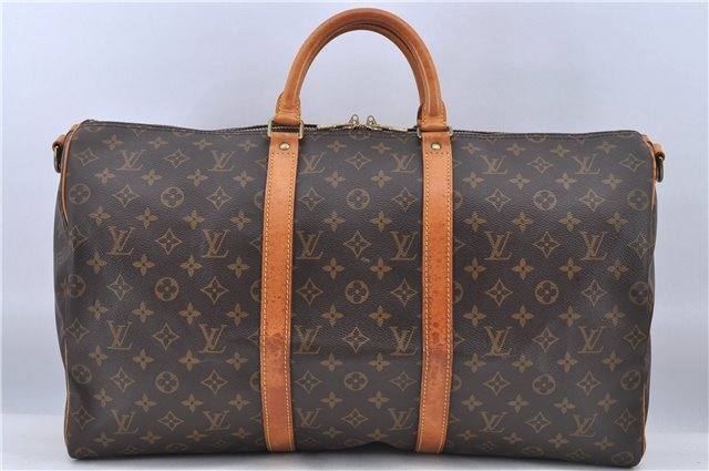 Auth Louis Vuitton Monogram Keepall Bandouliere 50 Boston Bag M41416 LV H8547