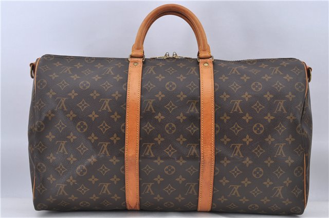 Auth Louis Vuitton Monogram Keepall Bandouliere 50 Boston Bag M41416 LV H8547