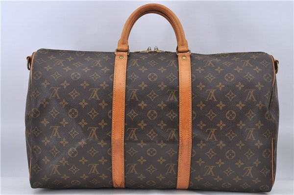 Auth Louis Vuitton Monogram Keepall Bandouliere 50 Boston Bag M41416 LV H8547