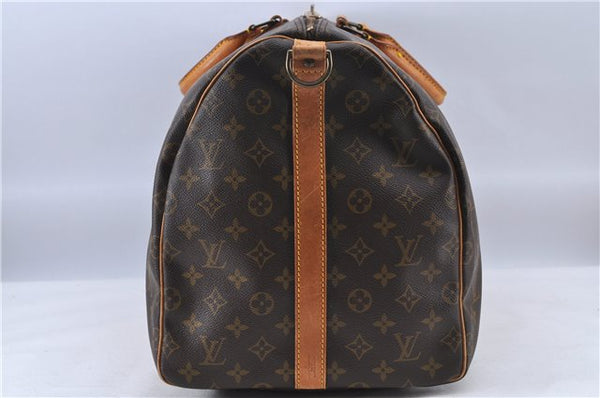 Auth Louis Vuitton Monogram Keepall Bandouliere 55 Boston Bag M41414 LV H8548