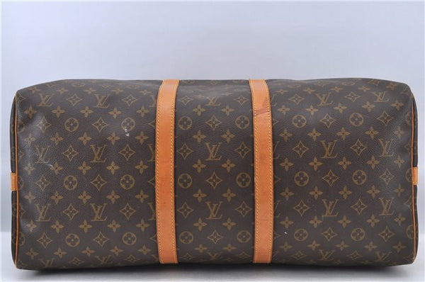 Auth Louis Vuitton Monogram Keepall Bandouliere 55 Boston Bag M41414 LV H8548