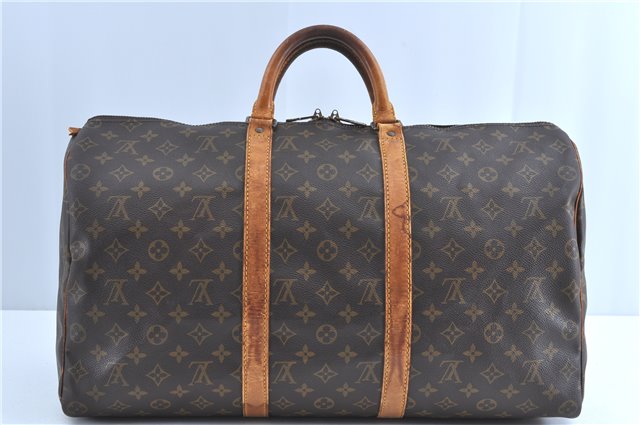 Authentic Louis Vuitton Monogram Keepall 50 Boston Bag M41426 LV H8549