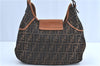 Authentic FENDI Zucca Shoulder Bag Canvas Leather Brown H8565