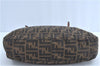 Authentic FENDI Zucca Shoulder Bag Canvas Leather Brown H8565