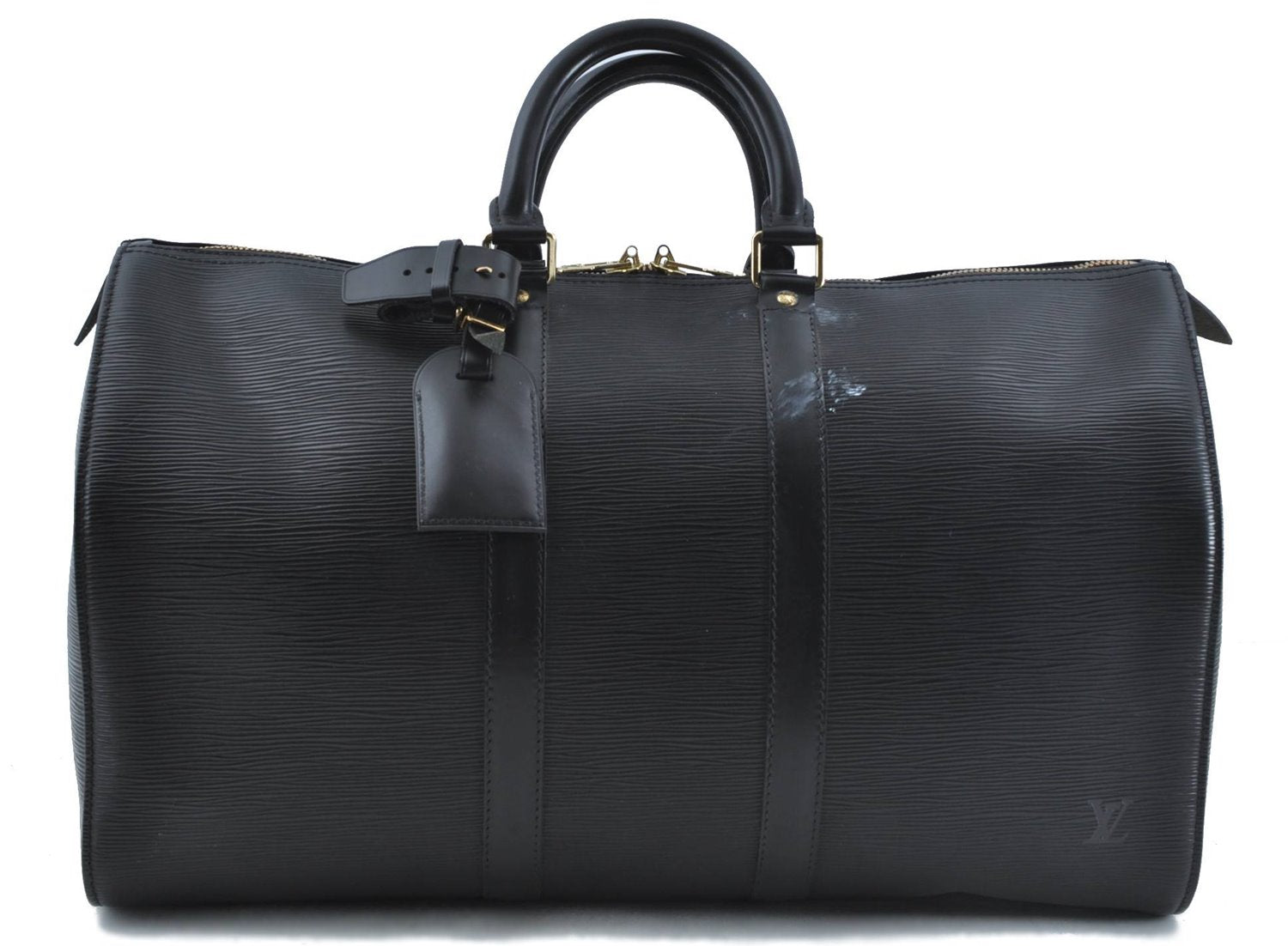 Authentic Louis Vuitton Epi Keepall 45 Boston Bag Black M42972 LV H8571