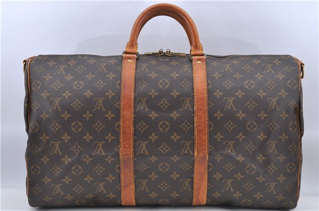 Auth Louis Vuitton Monogram Keepall Bandouliere 50 Boston Bag M41416 LV H8574