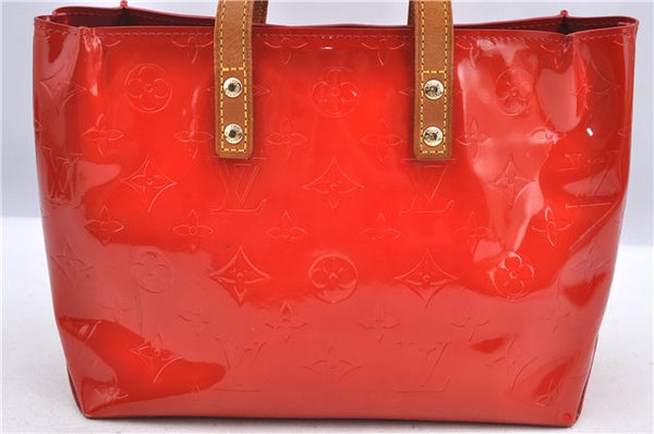 Authentic Louis Vuitton Vernis Reade PM Hand Bag Red M91088 LV H8581