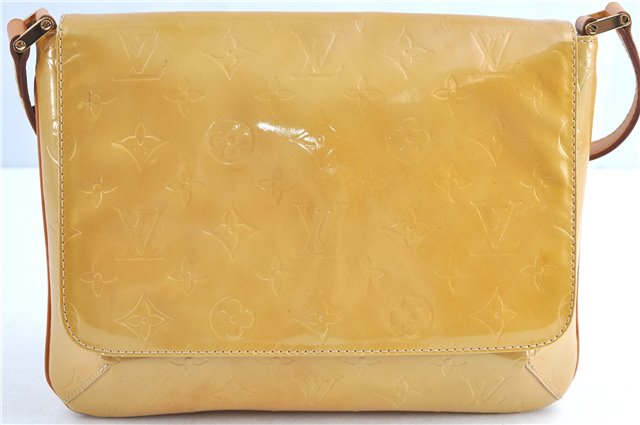 Auth Louis Vuitton Vernis Thompson Street Shoulder Bag Yellow M91008 LV H8582