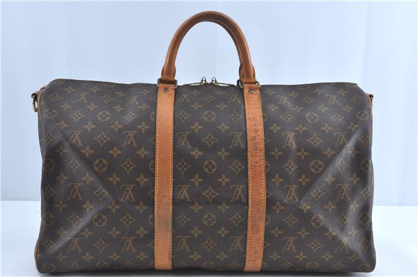 Auth Louis Vuitton Monogram Keepall Bandouliere 50 Boston Bag M41416 LV H8589