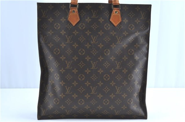 Authentic Louis Vuitton Monogram Sac Plat Hand Bag M51140 LV H8590