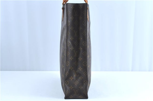 Authentic Louis Vuitton Monogram Sac Plat Hand Bag M51140 LV H8590