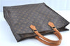 Authentic Louis Vuitton Monogram Sac Plat Hand Bag M51140 LV H8590