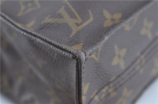 Authentic Louis Vuitton Monogram Sac Plat Hand Bag M51140 LV H8590