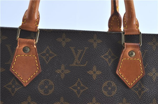 Authentic Louis Vuitton Monogram Sac Plat Hand Bag M51140 LV H8590