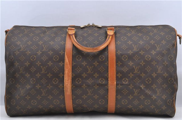 Auth Louis Vuitton Monogram Keepall Bandouliere 60 Boston Bag M41412 LV H8597