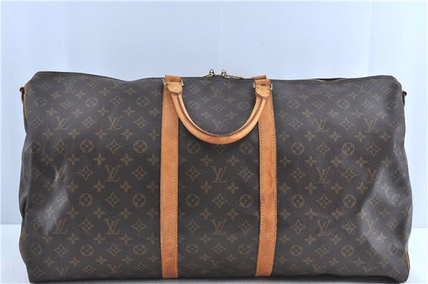 Auth Louis Vuitton Monogram Keepall Bandouliere 60 Boston Bag M41412 LV H8598