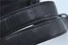 Authentic CHANEL Chocolate Bar Canvas Leather CC Logo Shoulder Bag Black H8604