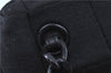 Authentic CHANEL Chocolate Bar Canvas Leather CC Logo Shoulder Bag Black H8604