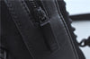 Authentic CHANEL Chocolate Bar Canvas Leather CC Logo Shoulder Bag Black H8604