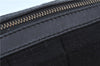 Authentic CHANEL Chocolate Bar Canvas Leather CC Logo Shoulder Bag Black H8604