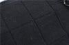 Authentic CHANEL Chocolate Bar Canvas Leather CC Logo Shoulder Bag Black H8604