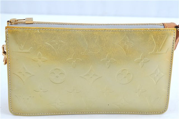 Auth Louis Vuitton Vernis Lexington Hand Bag Pouch Yellow M91056 LV H8617