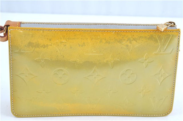 Auth Louis Vuitton Vernis Lexington Hand Bag Pouch Yellow M91056 LV H8617