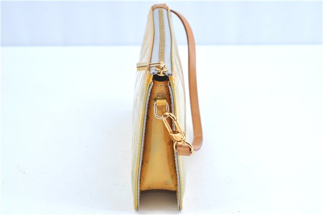 Auth Louis Vuitton Vernis Lexington Hand Bag Pouch Yellow M91056 LV H8617