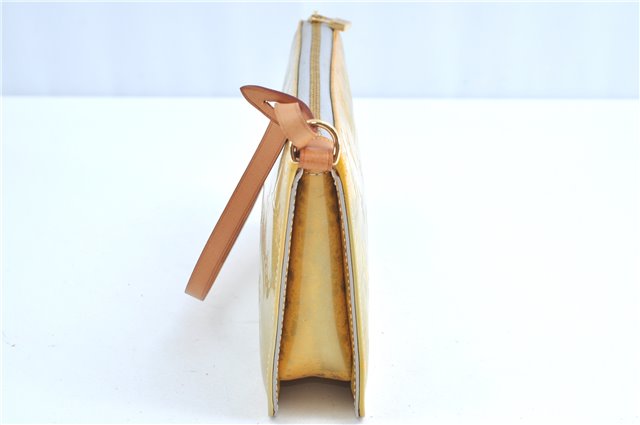 Auth Louis Vuitton Vernis Lexington Hand Bag Pouch Yellow M91056 LV H8617