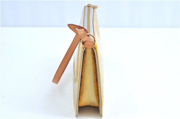 Auth Louis Vuitton Vernis Lexington Hand Bag Pouch Yellow M91056 LV H8617