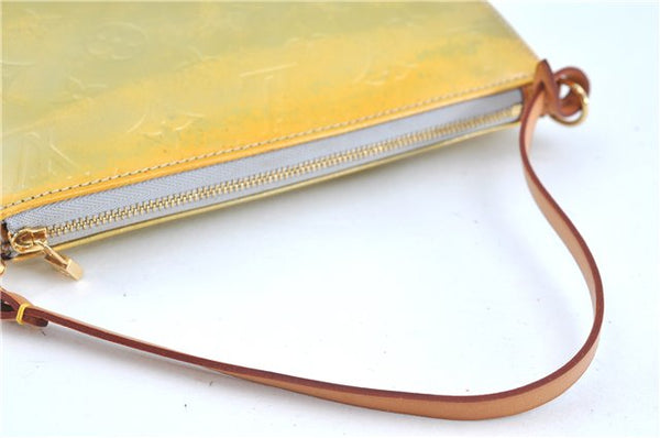 Auth Louis Vuitton Vernis Lexington Hand Bag Pouch Yellow M91056 LV H8617