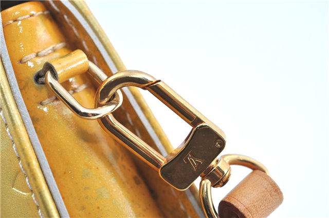 Auth Louis Vuitton Vernis Lexington Hand Bag Pouch Yellow M91056 LV H8617