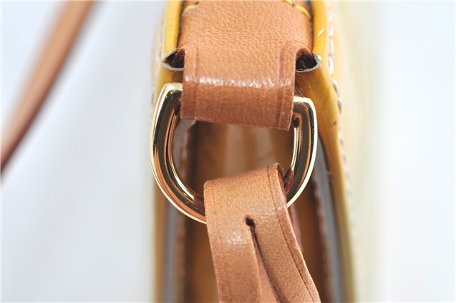 Auth Louis Vuitton Vernis Lexington Hand Bag Pouch Yellow M91056 LV H8617