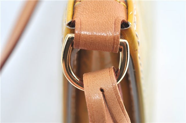 Auth Louis Vuitton Vernis Lexington Hand Bag Pouch Yellow M91056 LV H8617