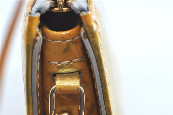 Auth Louis Vuitton Vernis Lexington Hand Bag Pouch Yellow M91056 LV H8617