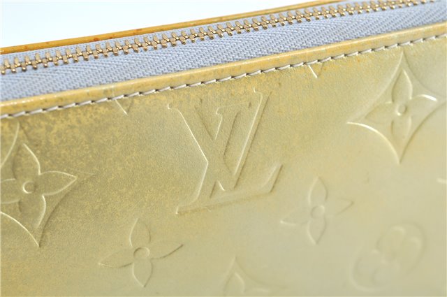Auth Louis Vuitton Vernis Lexington Hand Bag Pouch Yellow M91056 LV H8617