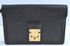 Authentic Louis Vuitton Epi Sellier Dragonne Clutch Bag Black M52612 LV H8645