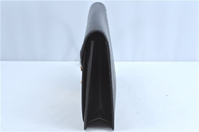 Authentic Louis Vuitton Epi Sellier Dragonne Clutch Bag Black M52612 LV H8645