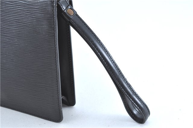 Authentic Louis Vuitton Epi Sellier Dragonne Clutch Bag Black M52612 LV H8645