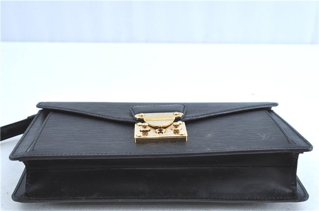 Authentic Louis Vuitton Epi Sellier Dragonne Clutch Bag Black M52612 LV H8645